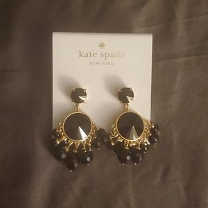 Kate Spade gold/black dangle earrings NWT